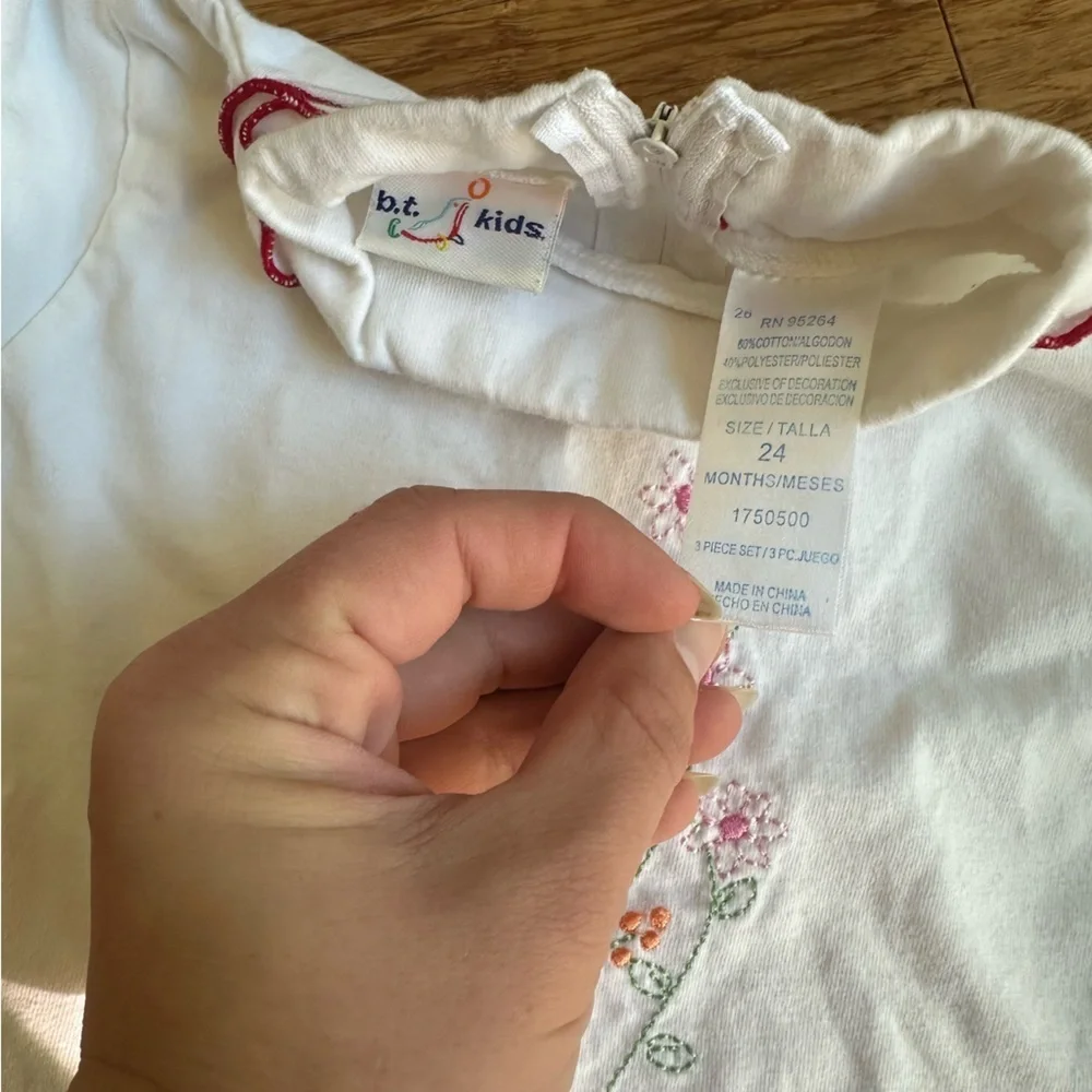 BT KIDS 24 Month Coquette Girly Ruffle Embroidered Long‎ Sleeve shirt